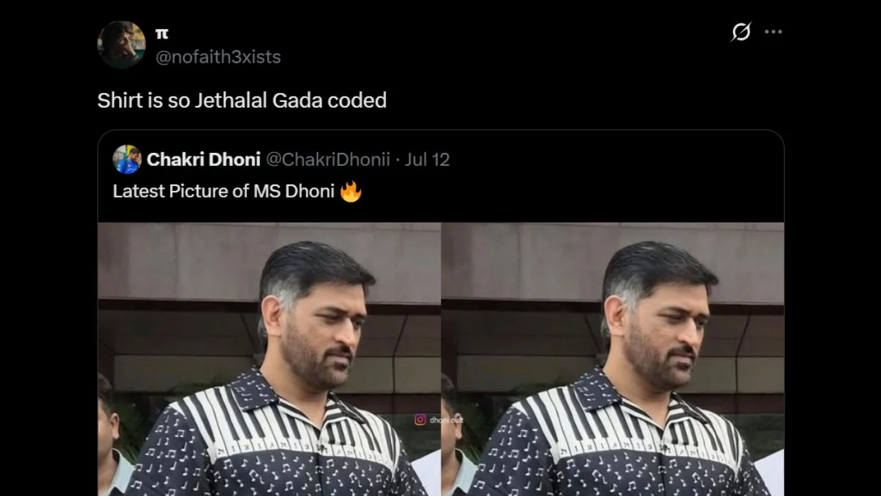 Jethalal-Dhoni comparisons (via X/Twitter)