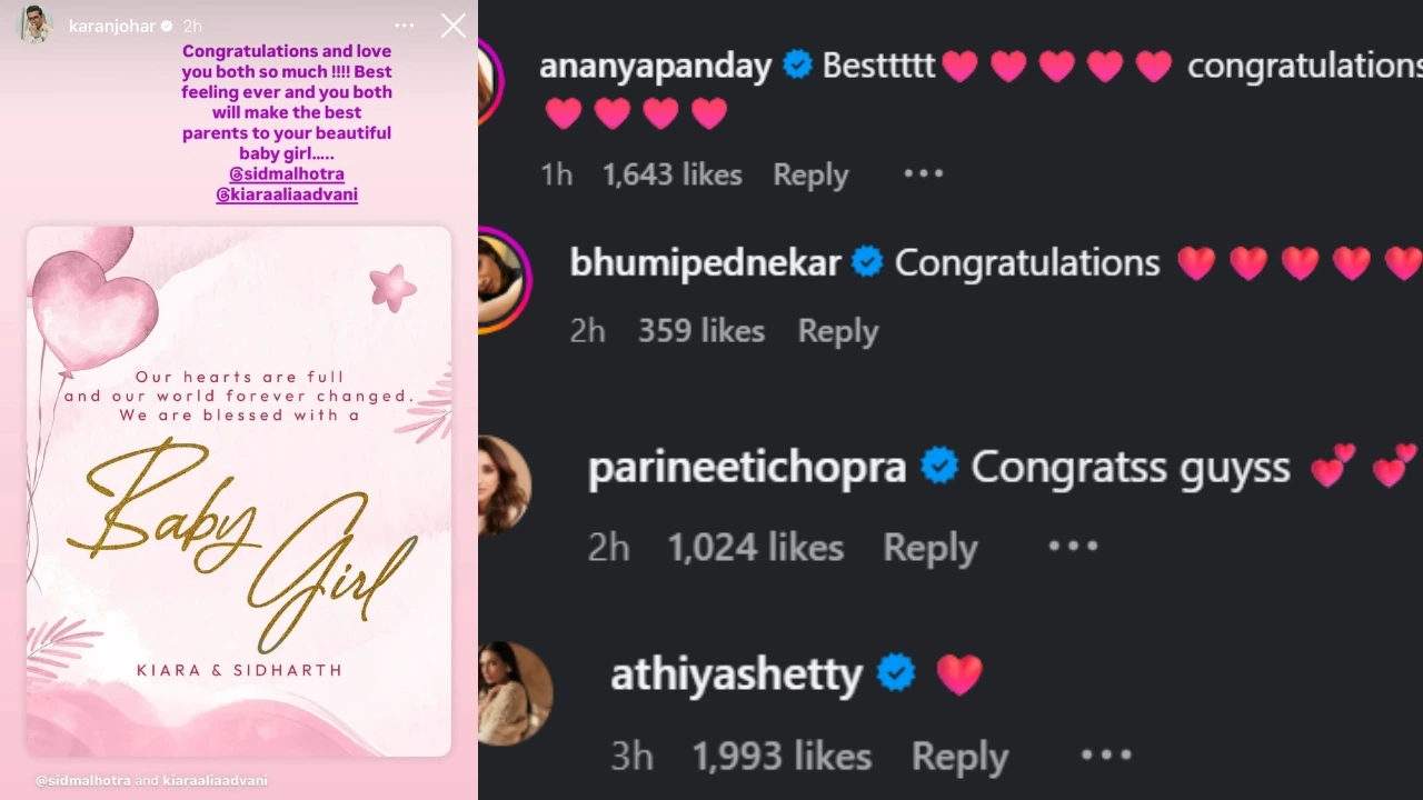Celebrities shower love on Sidharth and Kiara's newborn. Picture courtesy: Instagram