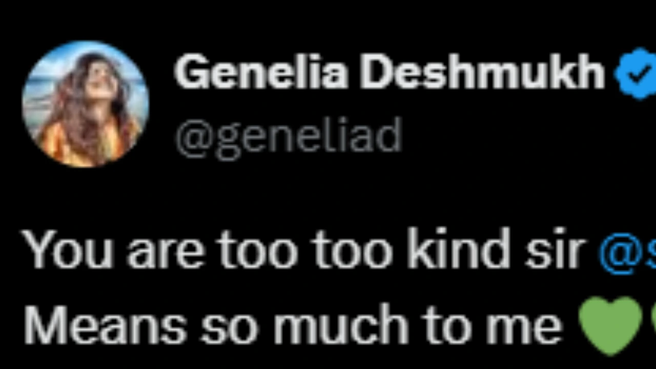 Genelia Deshmukh's tweet (PC: X)
