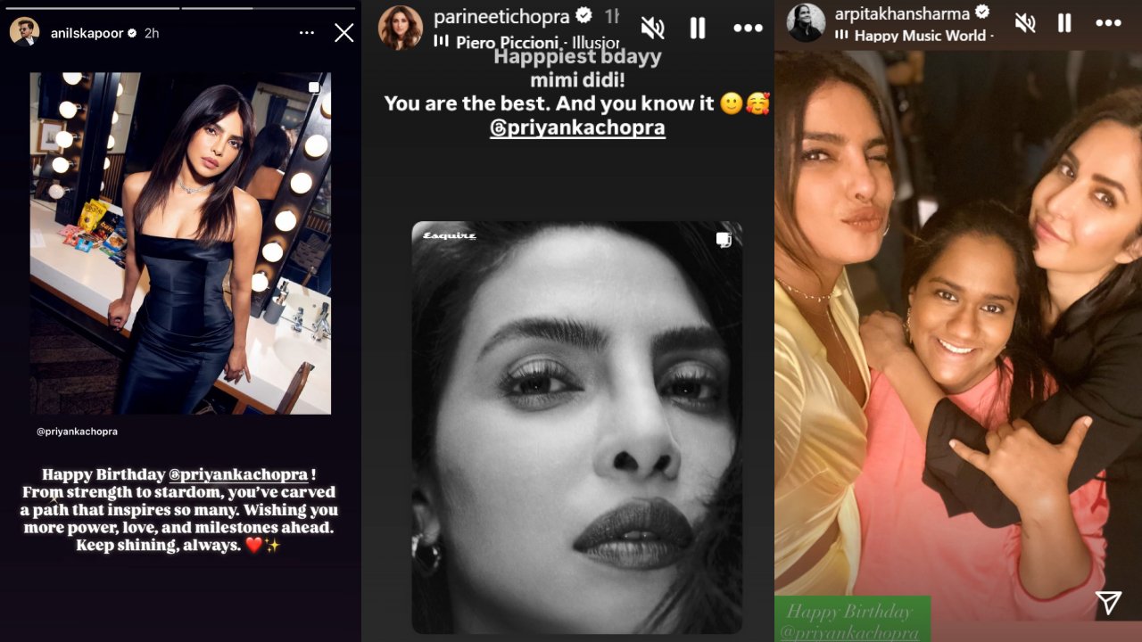 Priyanka Chopra's birthday. Picture courtesy: Anil Kapoor, Parineeti Chopra, Sophie Chaudry/Instagram