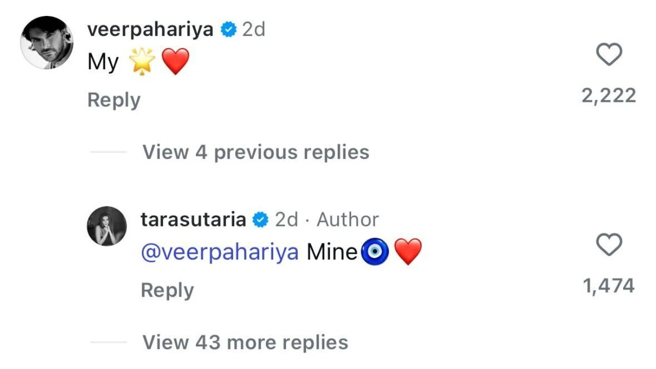 Veer Pahariya comments on rumored girlfriend Tara Sutaria's PICS with AP Dhillon, calls actress 'my heart'