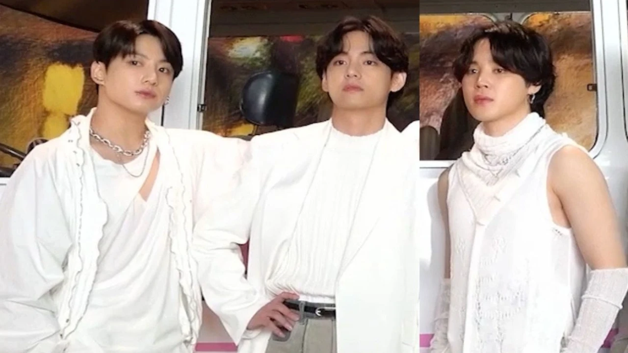 Jungkook, V, Jimin: courtesy of BTS' X