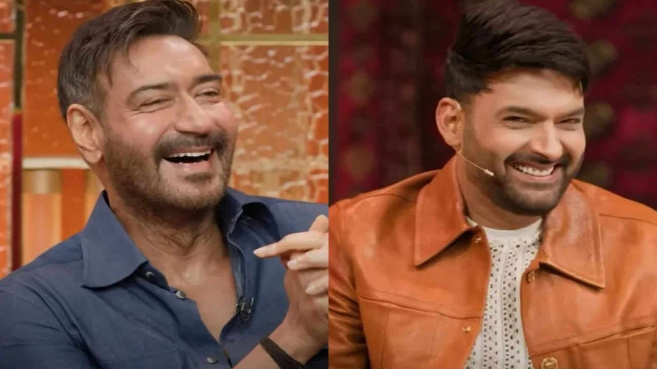 Ajay Devgn mocks Kapil Sharma's drastic weight loss (Pic Credit: Netflix YouTube) Ajay Devgn, Mrunal Thakur, and Ravi Kishan