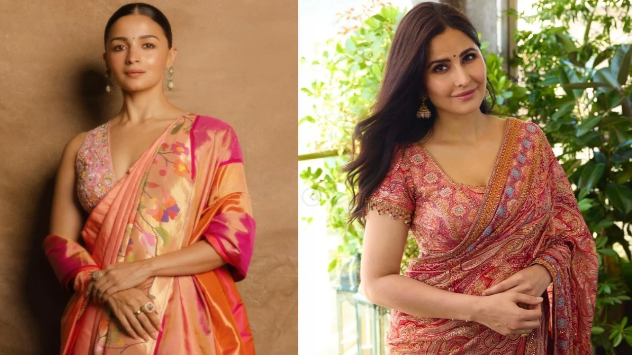 6 saree blouse designs for Sawan Somwar 2025: Alia Bhatt in Paithani to Katrina Kaif in Kashida embroidered drape 6 saree blouse designs for Sawan Somwar 2025: Alia Bhatt in Paithani to Katrina Kaif in Kashida embroidered drape