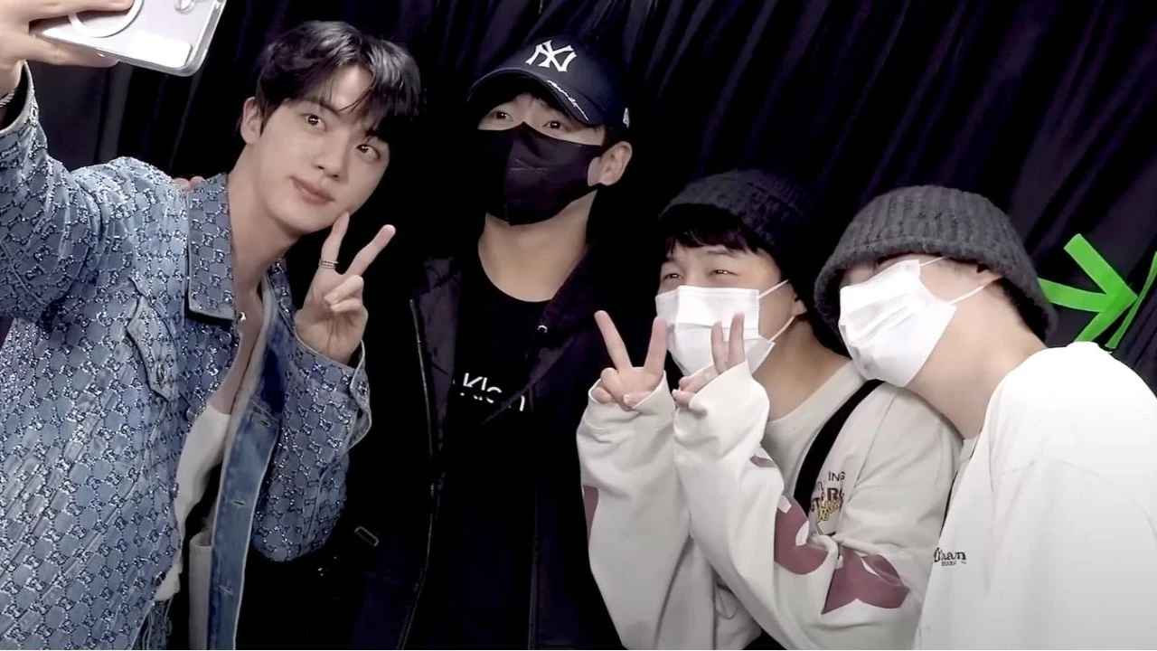 Jin, Jungkook, Jimin, and SUGA: courtesy of BANGTANTV