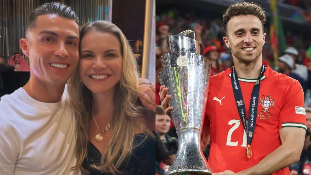 Cristiano Ronaldo & Katia Aveiro (via Instagram), Diogo Jota (via Getty Images)