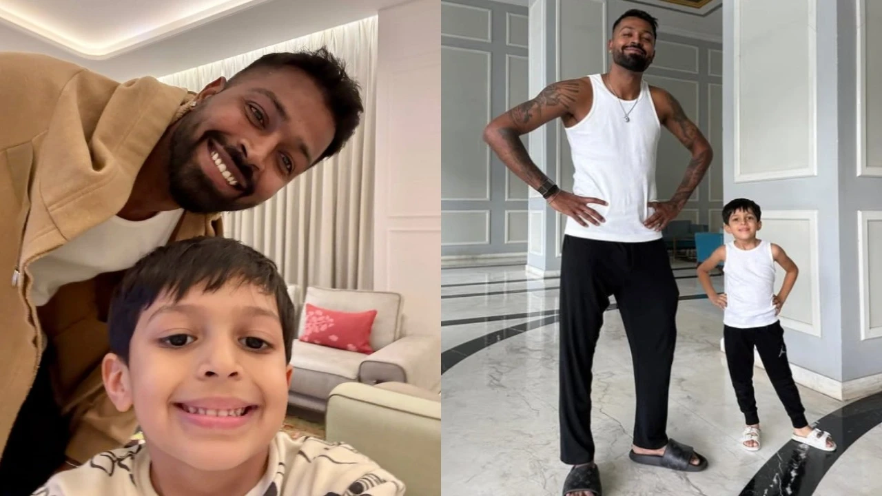Hardik Pandya goes on fitness prep, trains with his son Agastya. Picture courtesy: Hardik Pandya/Instagram Hardik Pandya goes on fitness prep ahead of India's white-ball tour in Sri Lanka, trains with his son Agastya