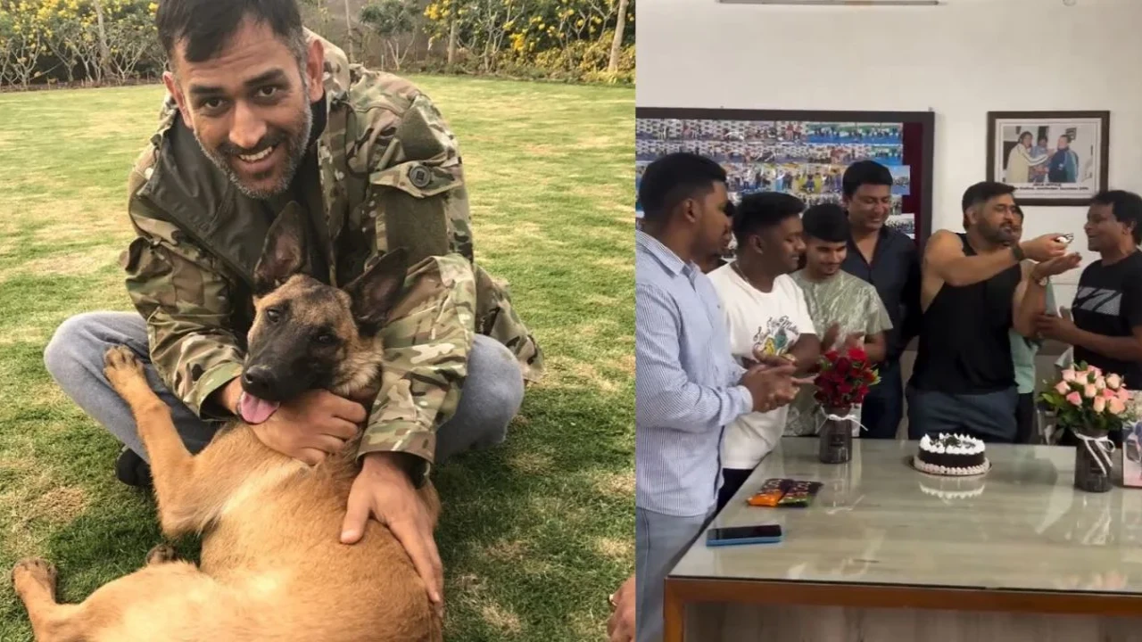 MS Dhoni (via Instagram), MS Dhoni with JSCA staff (via X/Twitter) MS Dhoni (via Instagram), MS Dhoni with JSCA staff (via X/Twitter)