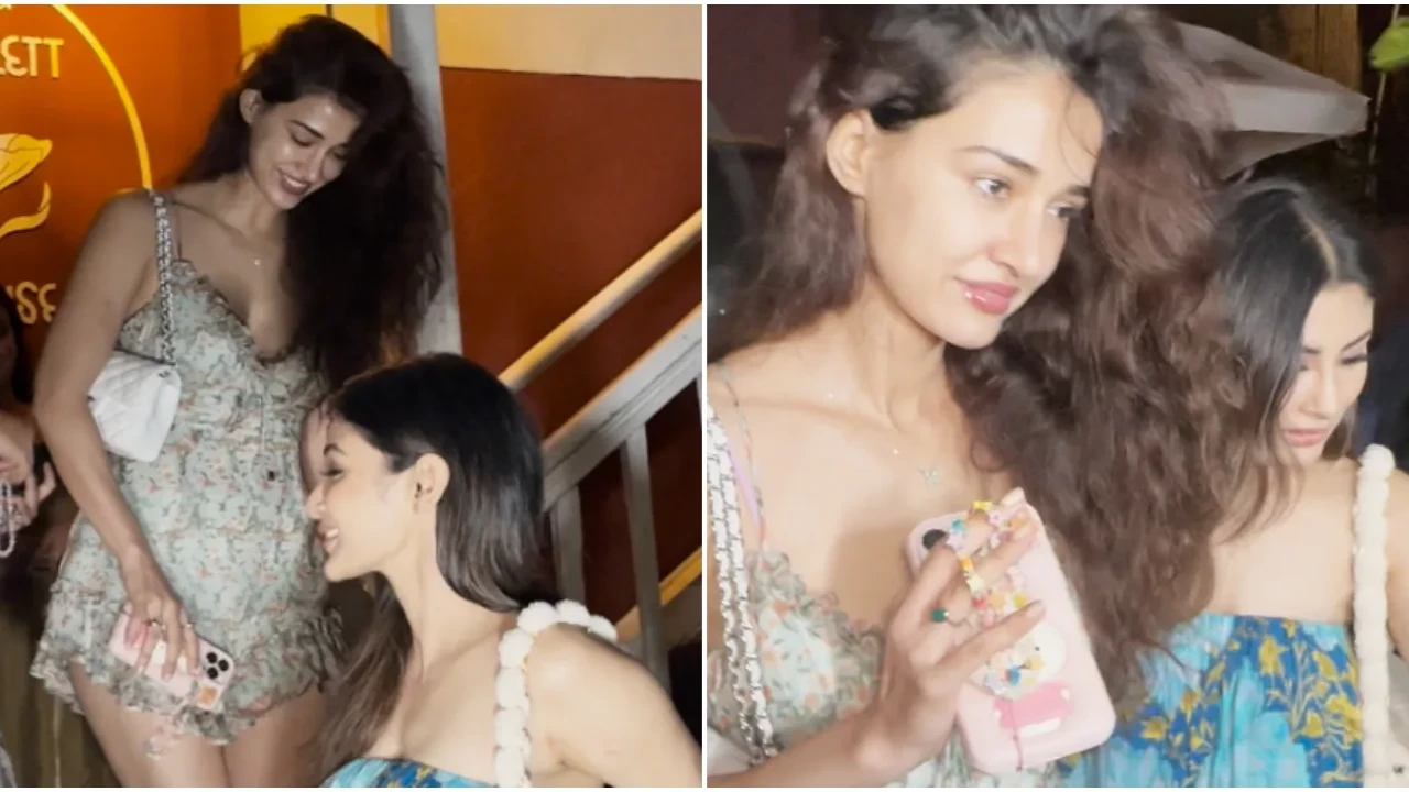 Picture courtesy: APH Images Disha Patani steps out with BFF Mouni Roy in Mumbai, shines in Rs 7k frill printed dress