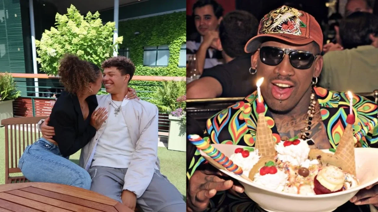 Trinity Rodman & Ben Shelton, Dennis Rodman (via Instagram) Trinity Rodman & Ben Shelton, Dennis Rodman (via Instagram)
