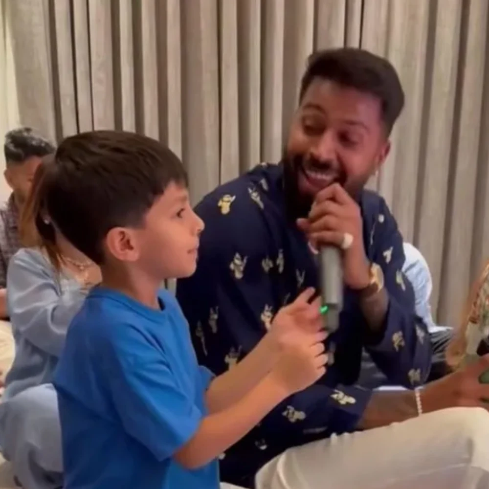 WATCH: Hardik Pandya and son Agastya embrace spirit of kirtan to celebrate Krunal Pandya's son's birthday