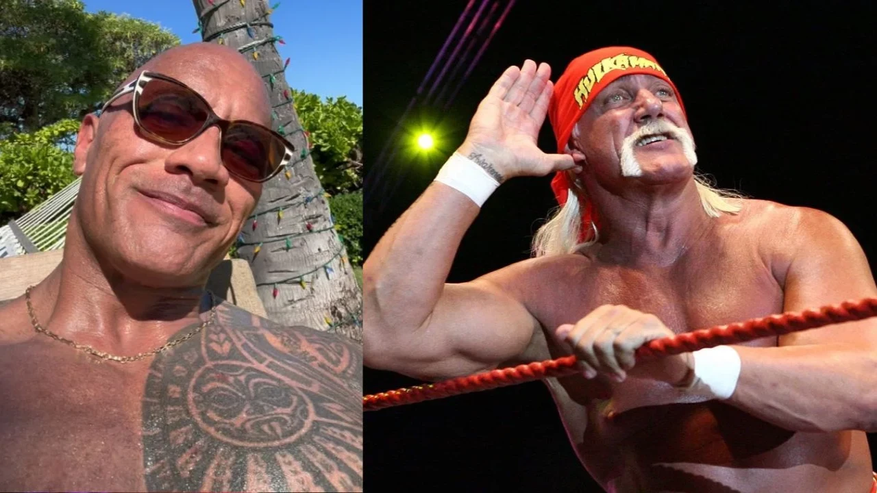 Dwayne Johnson (via Instagram), Hulk Hogan (via Getty Images)