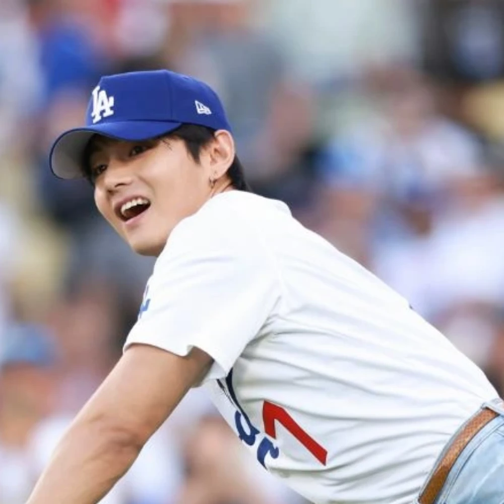 BTS’ V STRIKES for first pitch at Dodger Stadium decked in No 7 jersey, hugs Shohei Ohtani in viral moment