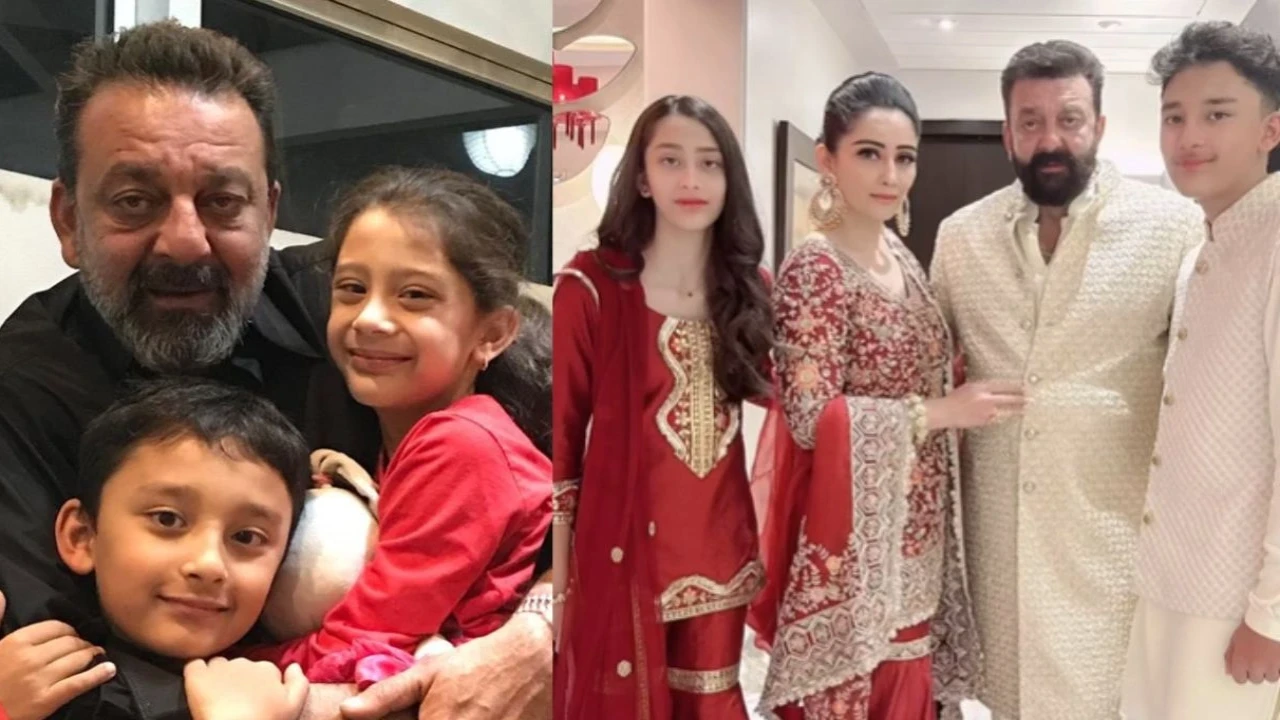 Sanjay Dutt with Maanayata and Iqra and Shahraan (via Instagram/Iqra Dutt) (Image Courtesy: Instagram)