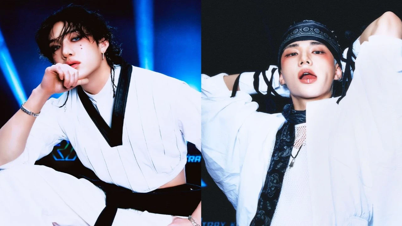 Stray Kids' Bang Chan and Hyunjin: courtesy of Stray Kids' Twitter Stray Kids' Bang Chan and Hyunjin: courtesy of Stray Kids' Twitter