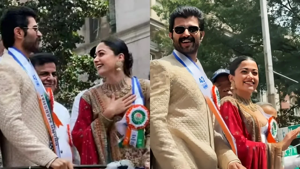 Rashmika Mandanna and Vijay Deverakonda’s cosy candid moments at India Day Parade in New York