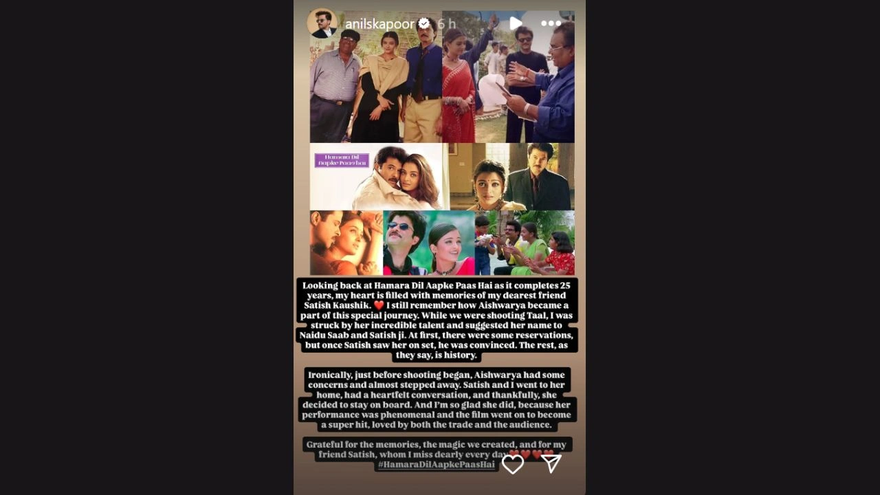 Anil Kapoor's Instagram story (via Instagram)