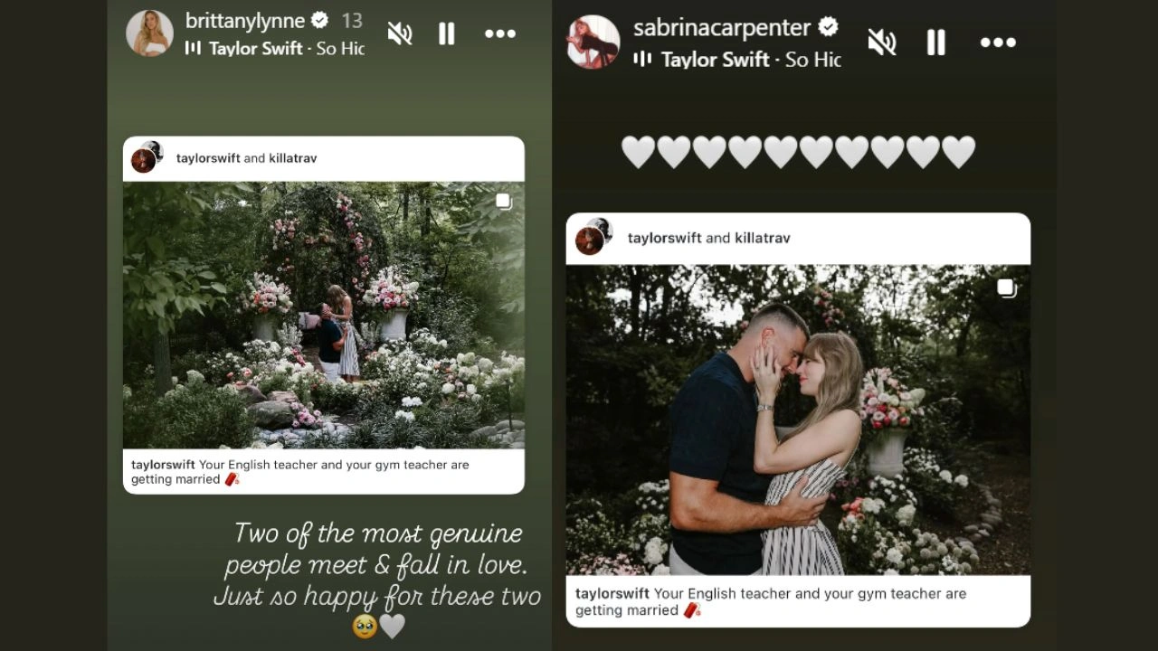 Brittany Mahomes and Sabrina Carpenter Instagram Story
