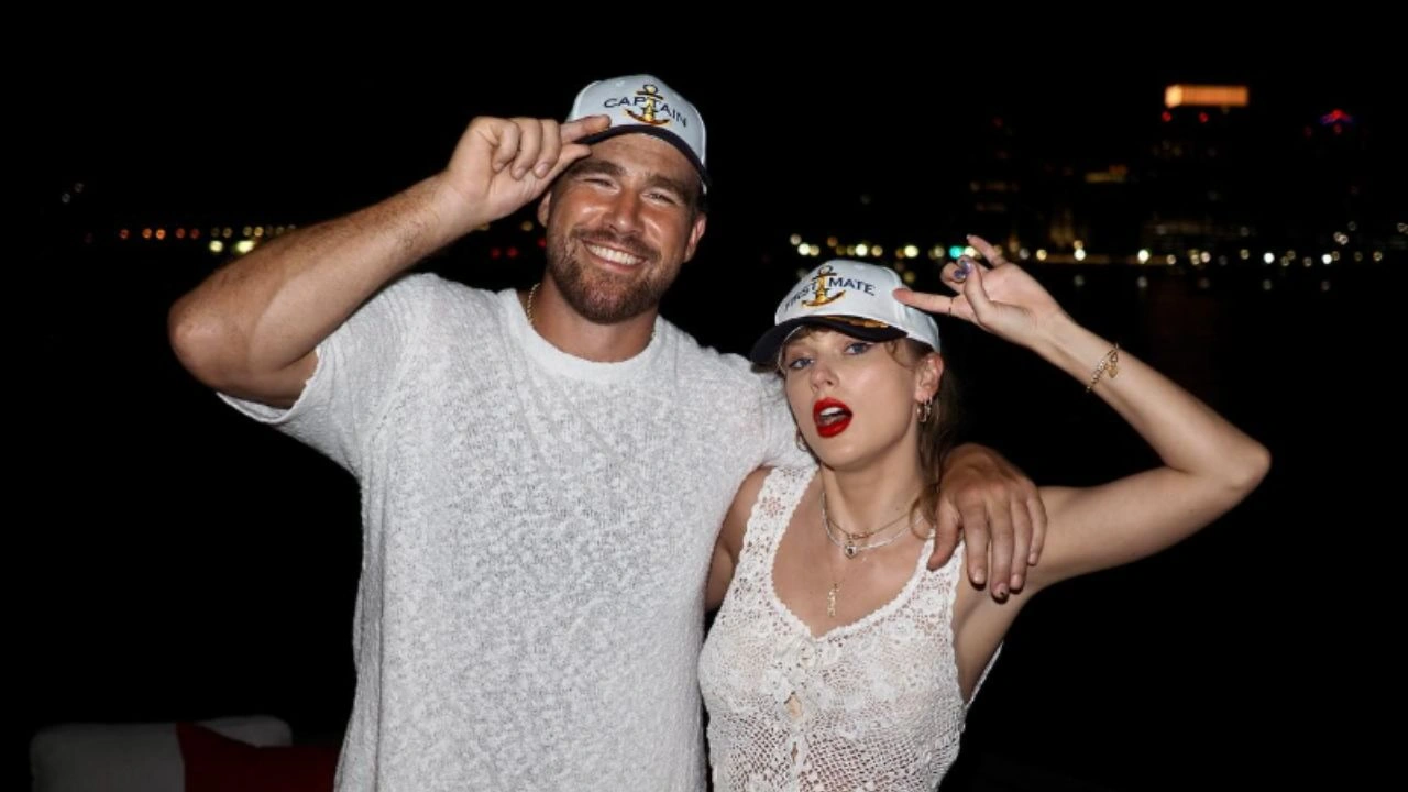 Travis Kelce and Taylor Swift (via Instagram)