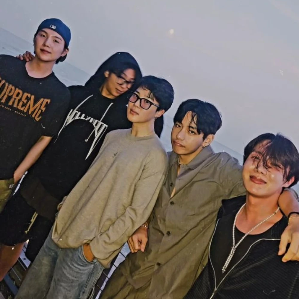 BTS enjoys rare LA outing with RM, SUGA, J-Hope, Jimin and V posing amid play fighting sans THIS member