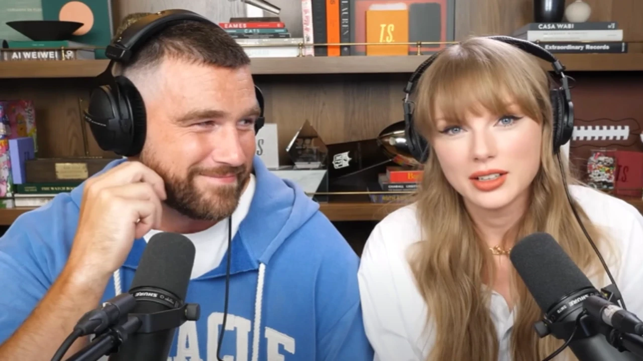 Travis Kelce and Taylor Swift via New Heights podcast/YouTube YouTube