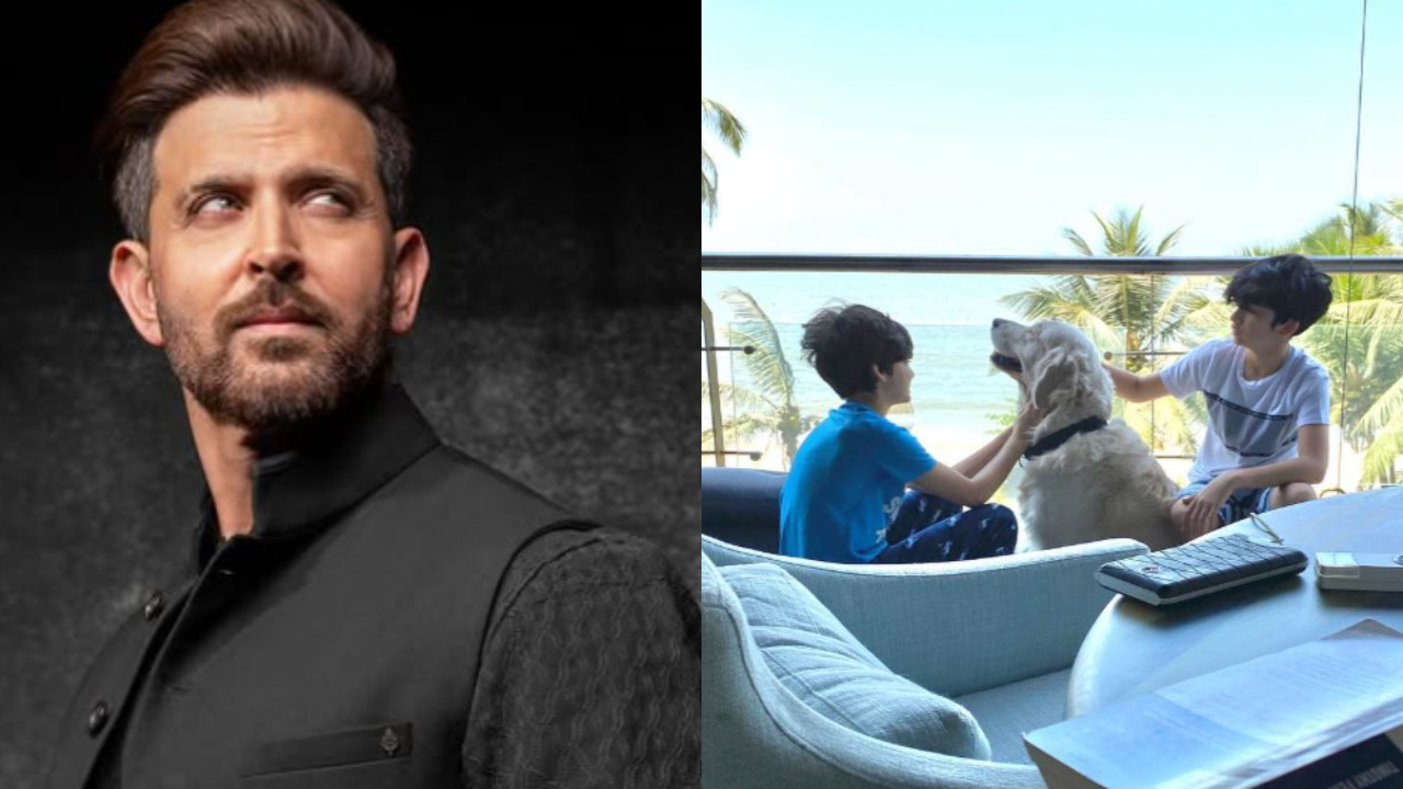Hrithik Roshan's Rs 100 crore lavish Juhu home. Picture courtesy: Hrithik Roshan/Instagram Hrithik Roshan's Rs 100 crore lavish Juhu home: Breathtaking view of Arabian Sea, personalized paintings on wall, grand piano in living room