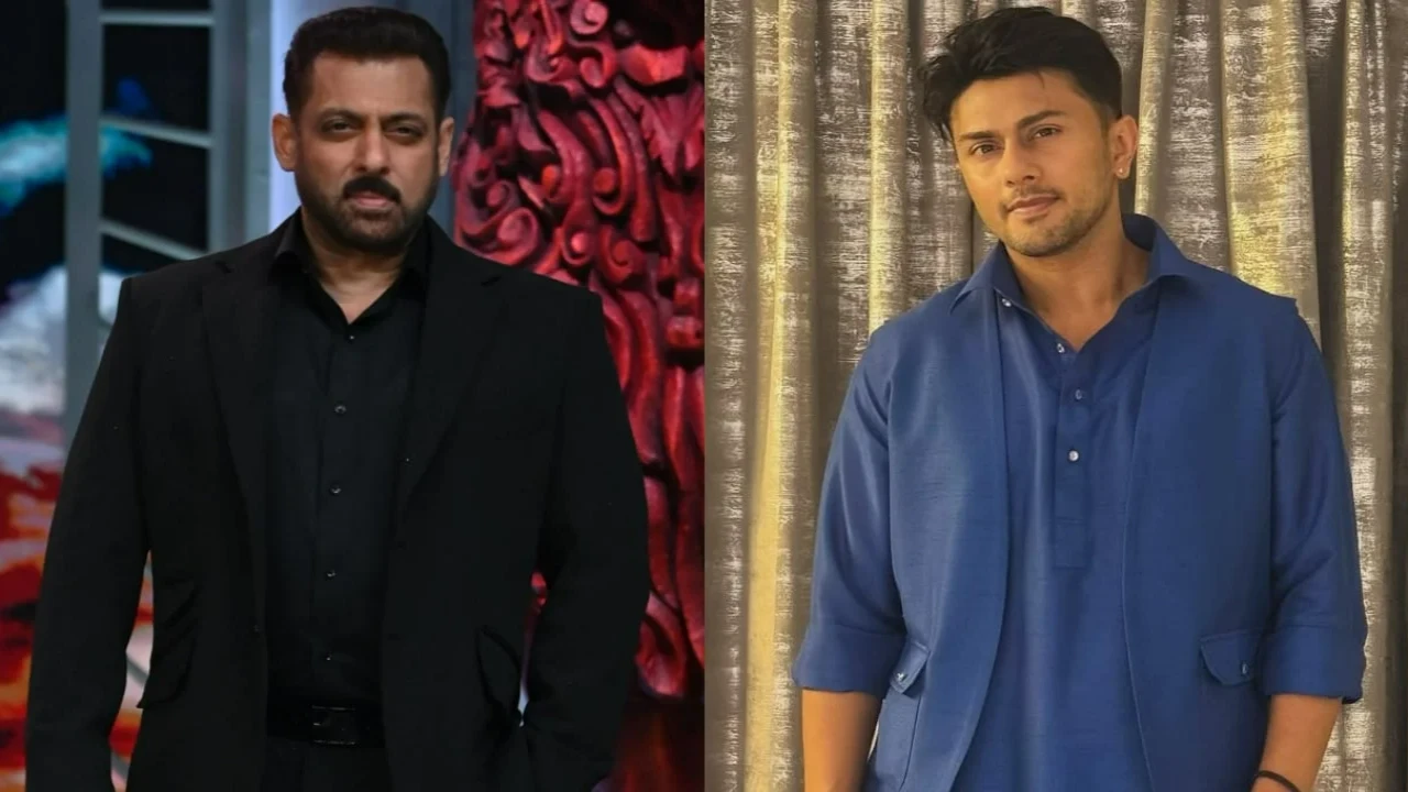 Fans believe Salman Khan just confirmed Awez Darbar as the first contestant (Pic Credit: Pinkvilla, Awez Darbar Instagram) Salman Khan, Awez Darbar