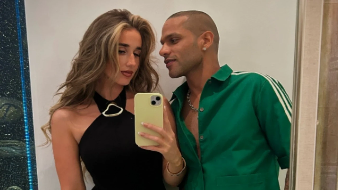 Shikhar Dhawan can't stop gazing at his rumored girlfriend Sophie Shine in latest pic: 'Uski nazar...'