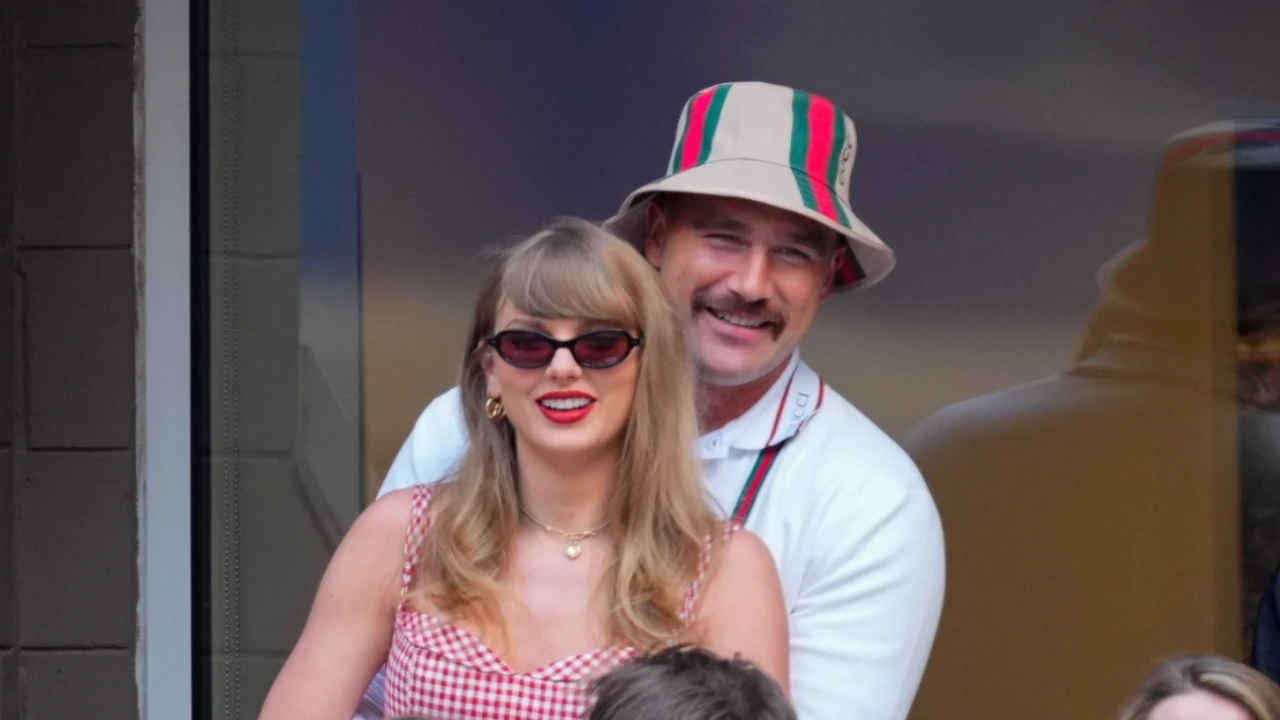 Taylor Swift and Travis Kelce via Getty Images Getty Images