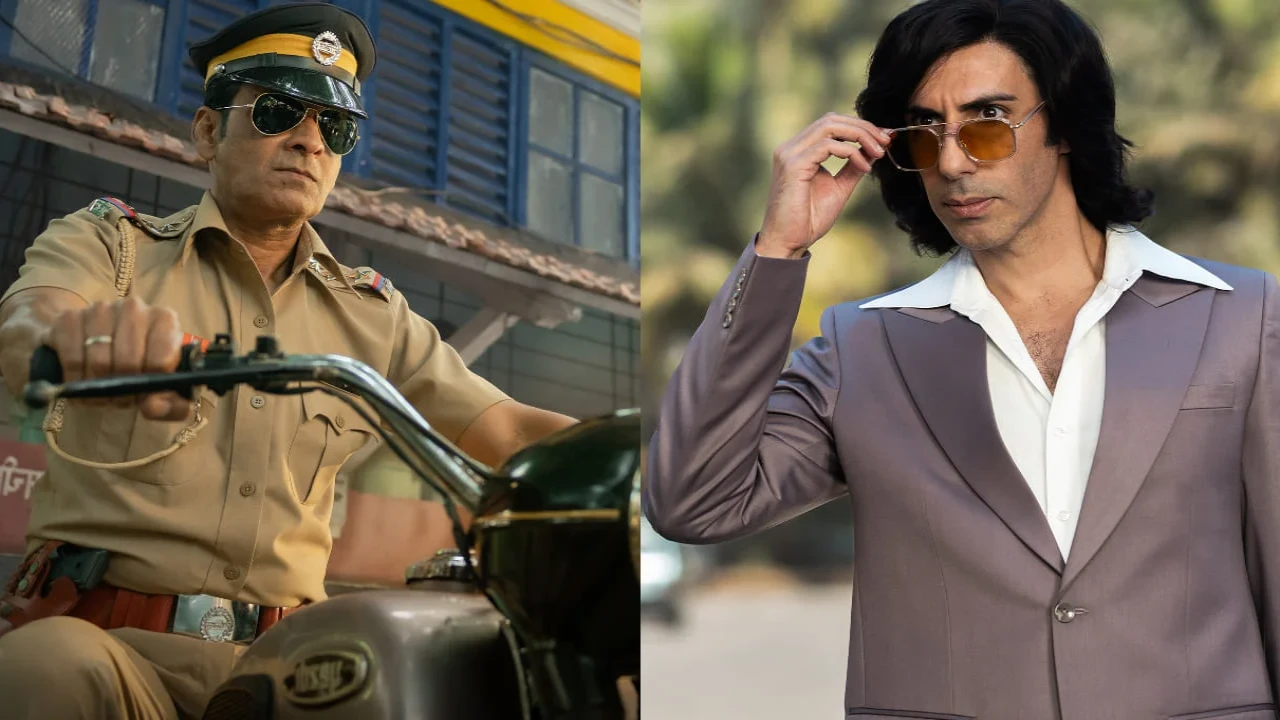 Manoj Bajpayee and Jim Sarbh in a still from Inspector Zende. (Picture Courtesy: Netflix India) Manoj Bajpayee, Jim Sarbh, Inspector Zende