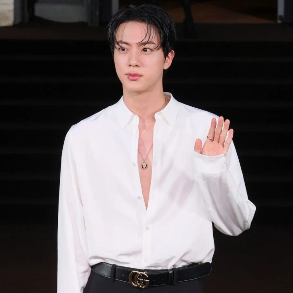 BTS’ Jin turns Prince Eric in dazzling Milan Fashion Week appearance, hilariously buttons up Gucci shirt after baring abs