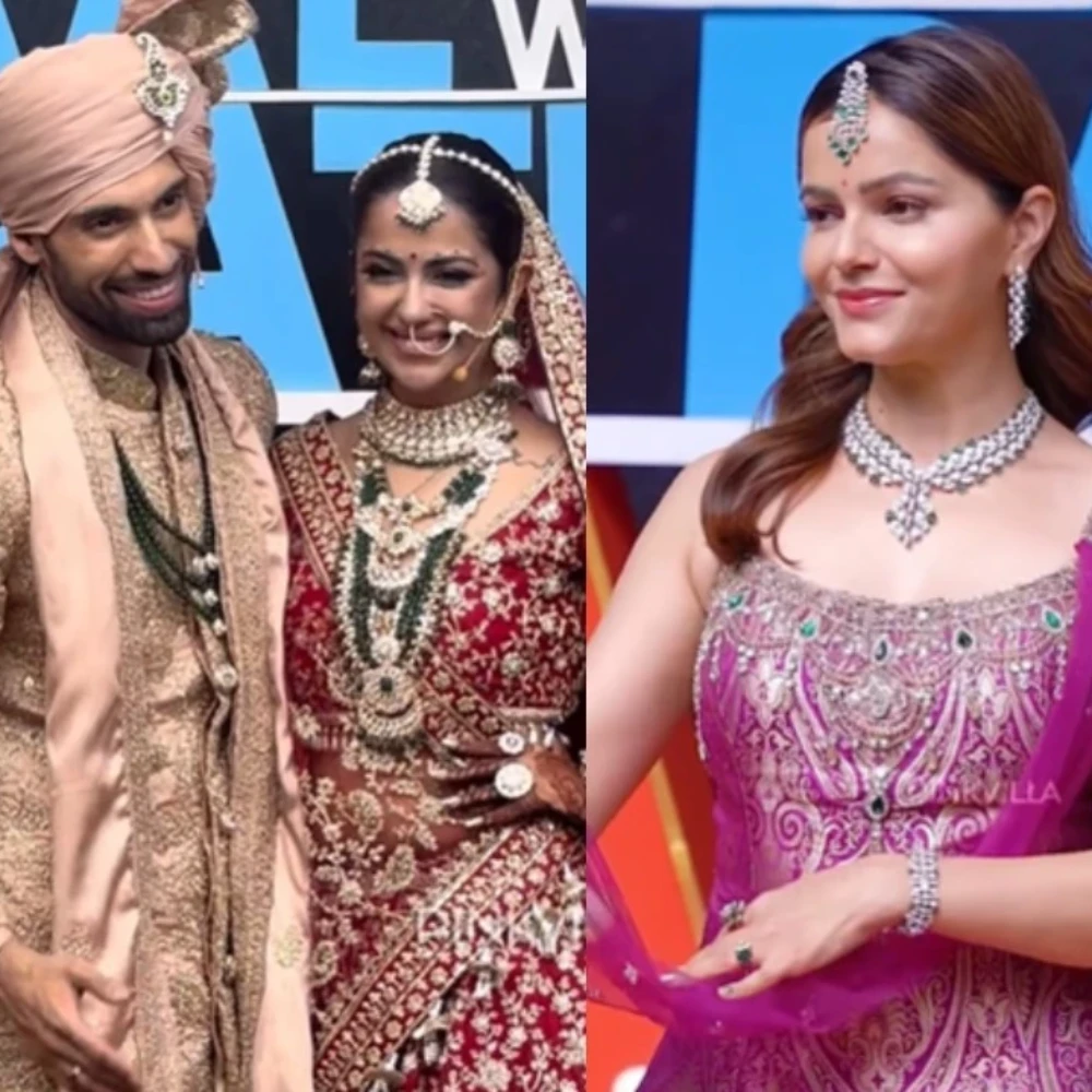 Avika Gor and Milind Chandwani make first appearance as bride and groom; Hina Khan, Rub...