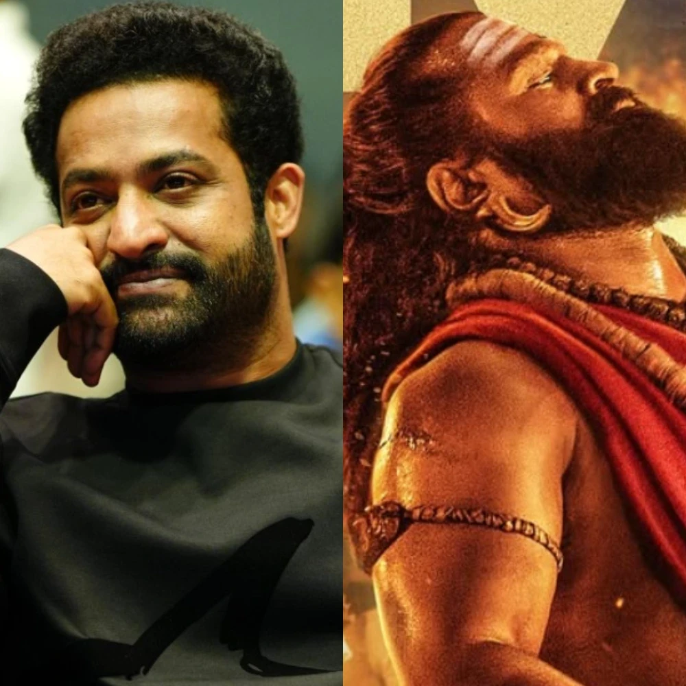 Injured Jr NTR at Kantara Chapter 1 pre-release event: ‘If not for Rishab Shetty, this would be impossible…’