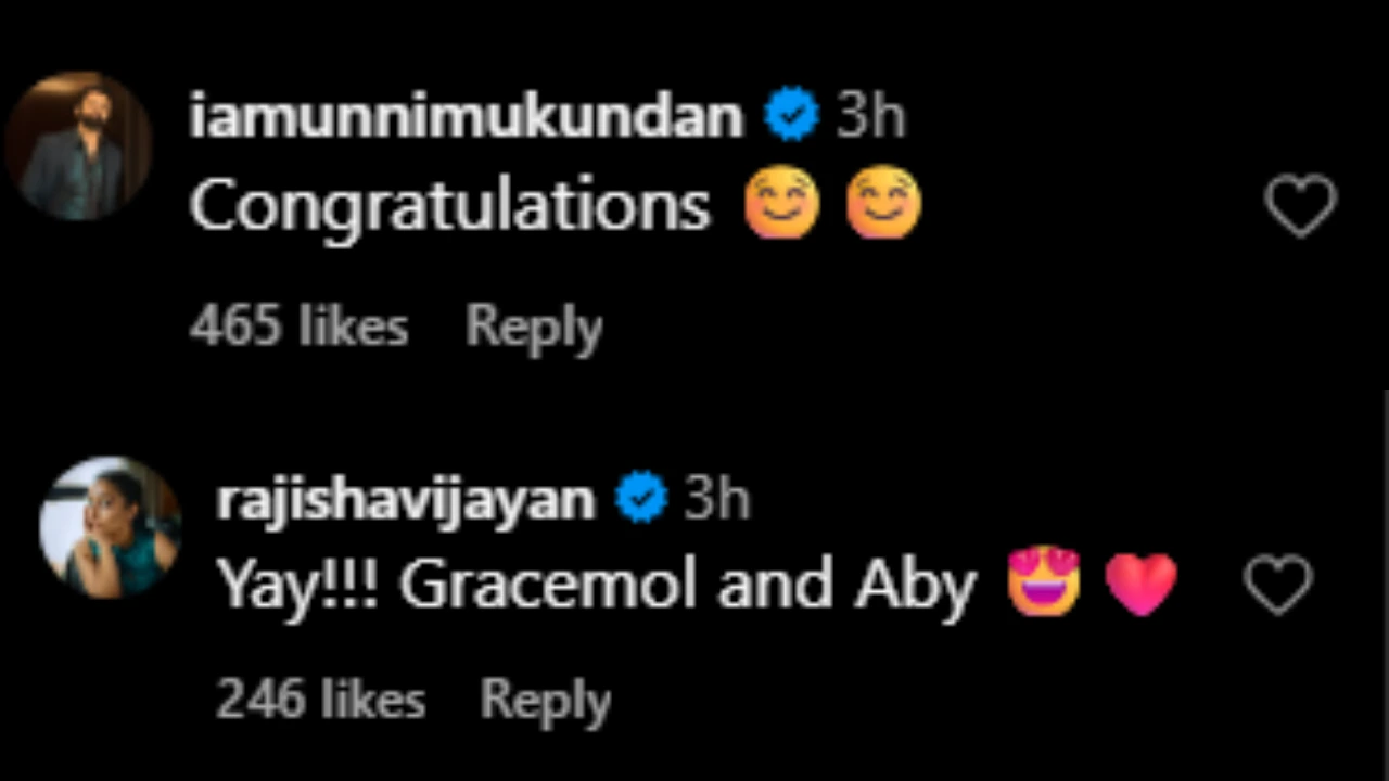 Comments on Grace Antony's post (PC: Instagram)