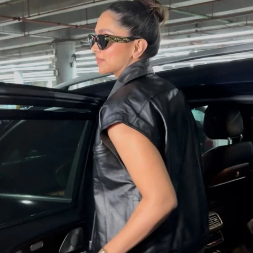 Airport style: Deepika Padukone wears baggy cargo pants with leather jacket as she returns from Paris
