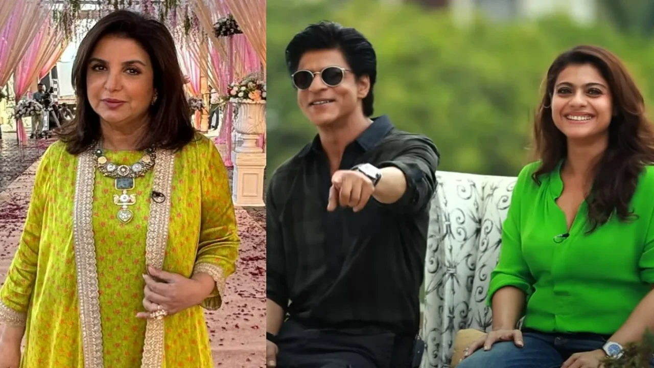 Farah Khan reveals Shah Rukh Khan and Kajol’s song Gerua was filmed with Rs 7 crore budget (Pic Credit: Farah Khan Instagram, Red Chillies Entertainment's YouTube) Farah Khan, Shah Rukh Khan, Kajol