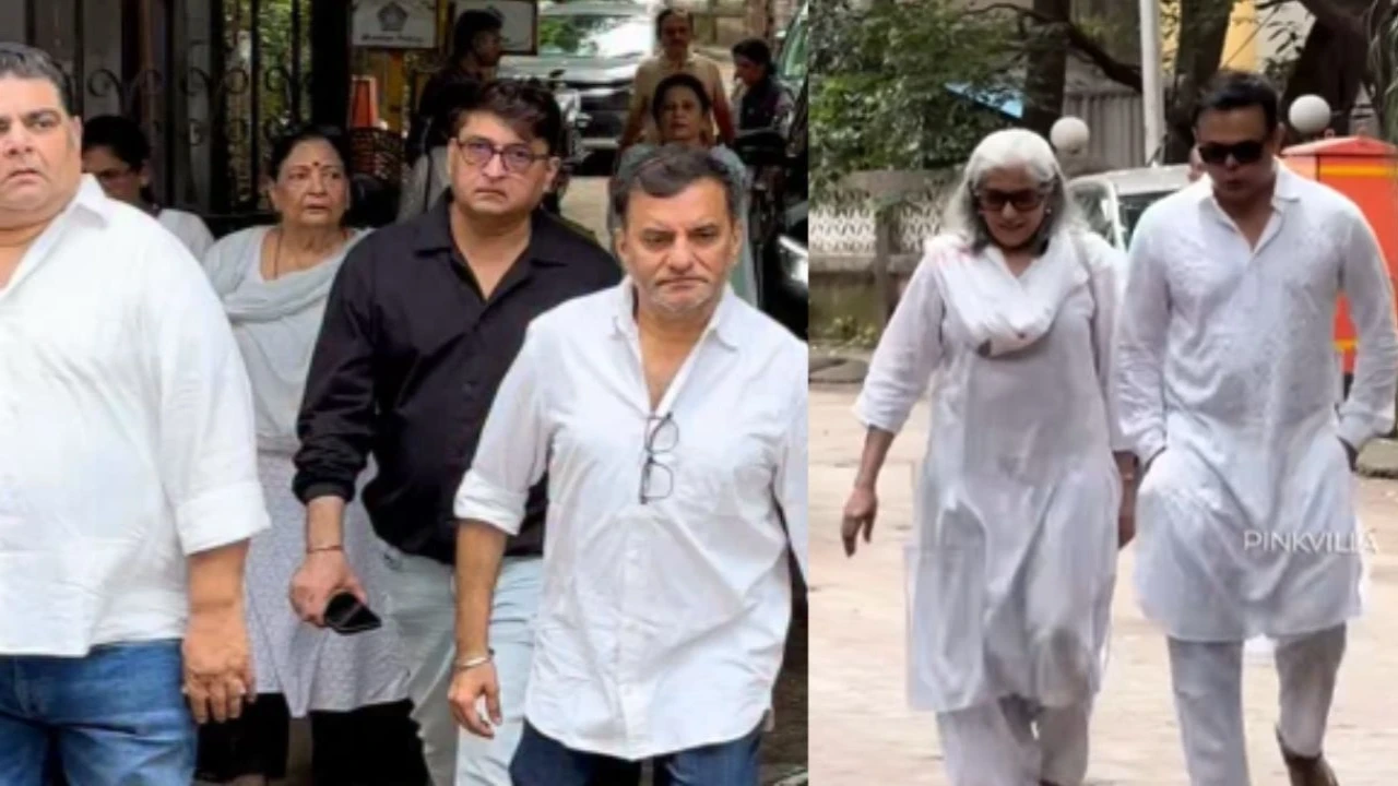 Satish Shah funeral (via Pinkvilla) (Image Courtesy: Pinkvilla)