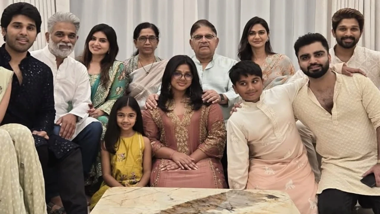 Is Allu Sirish’s GF Nayanika keeping her face hidden in family's Diwali pictures? (PC: Allu Sneha Reddy, IG) Is Allu Sirish’s GF Nayanika keeping her face hidden in family's Diwali pictures?