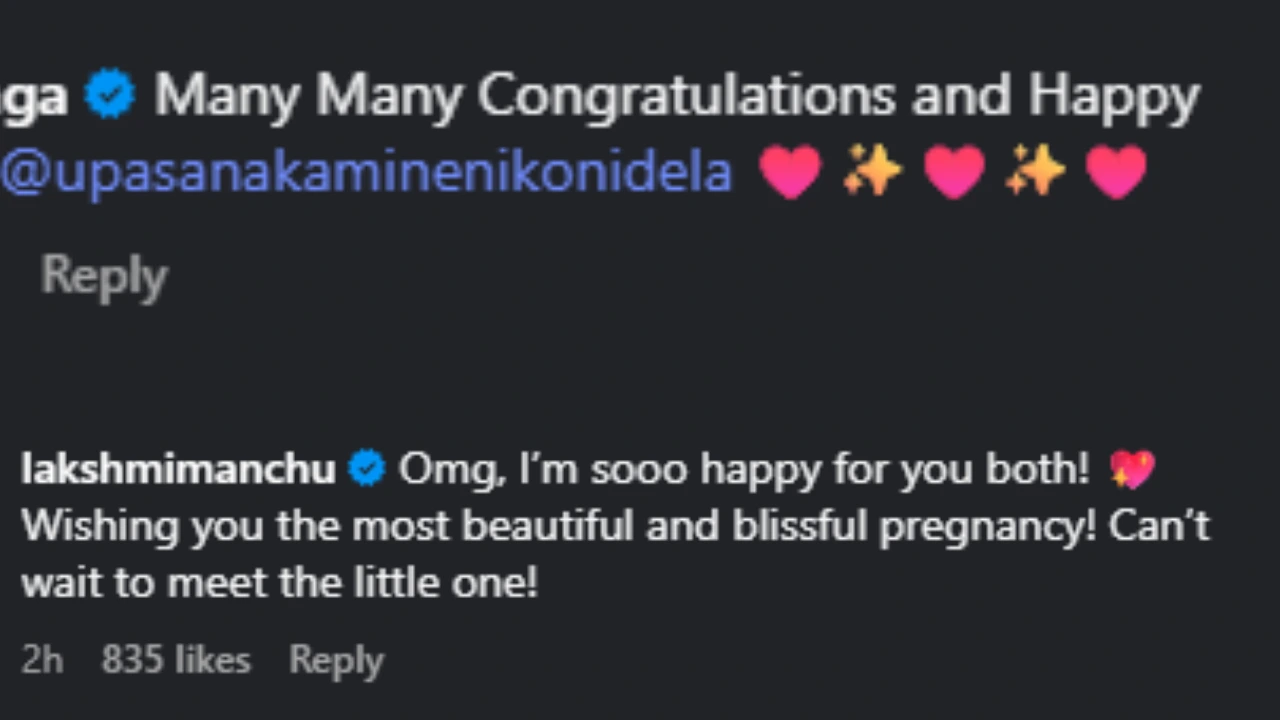 Celeb reactions to Ram Charan and Upasana's second pregnancy announcement (PC: Upasana, IG)
