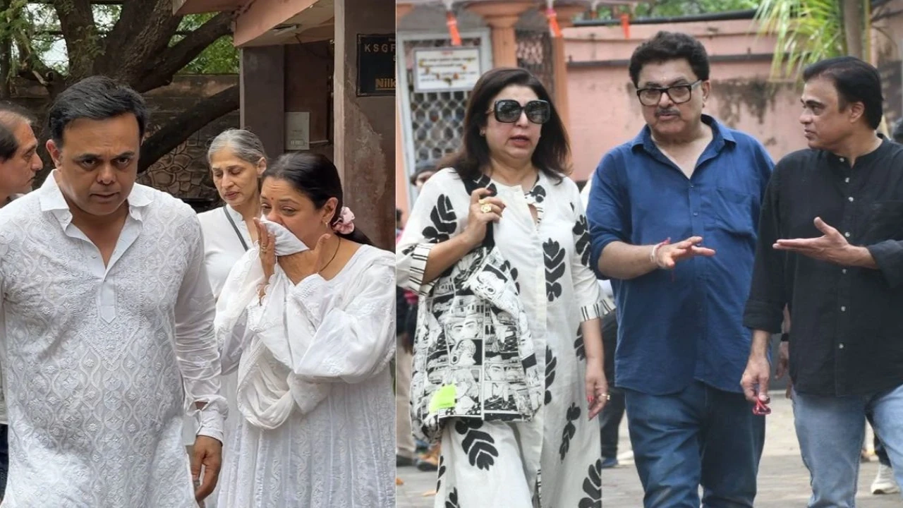 Satish Shah funeral (via Pinkvilla) (Image Courtesy: Pinkvilla)