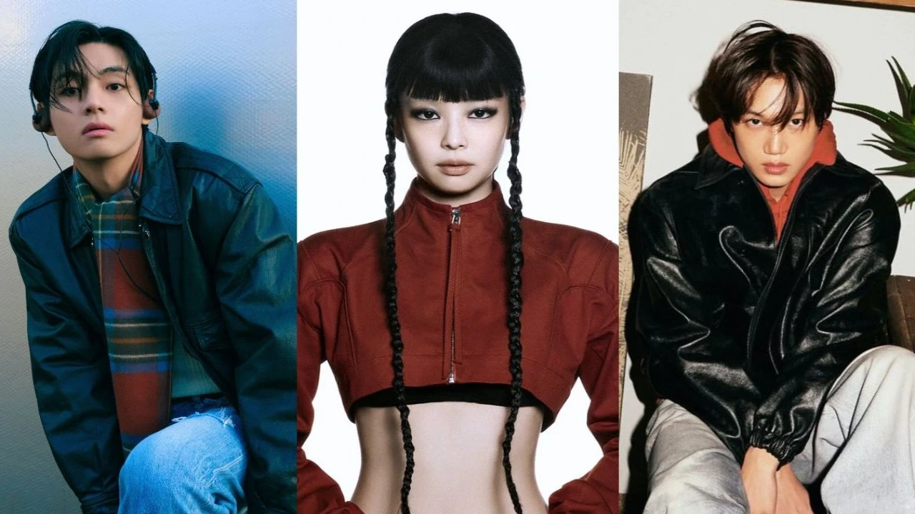 BTS’ V, BLACKPINK’s Jennie and EXO’s Kai: courtesy of BIGHIT MUSIC, YG Entertainment, SM Entertainment