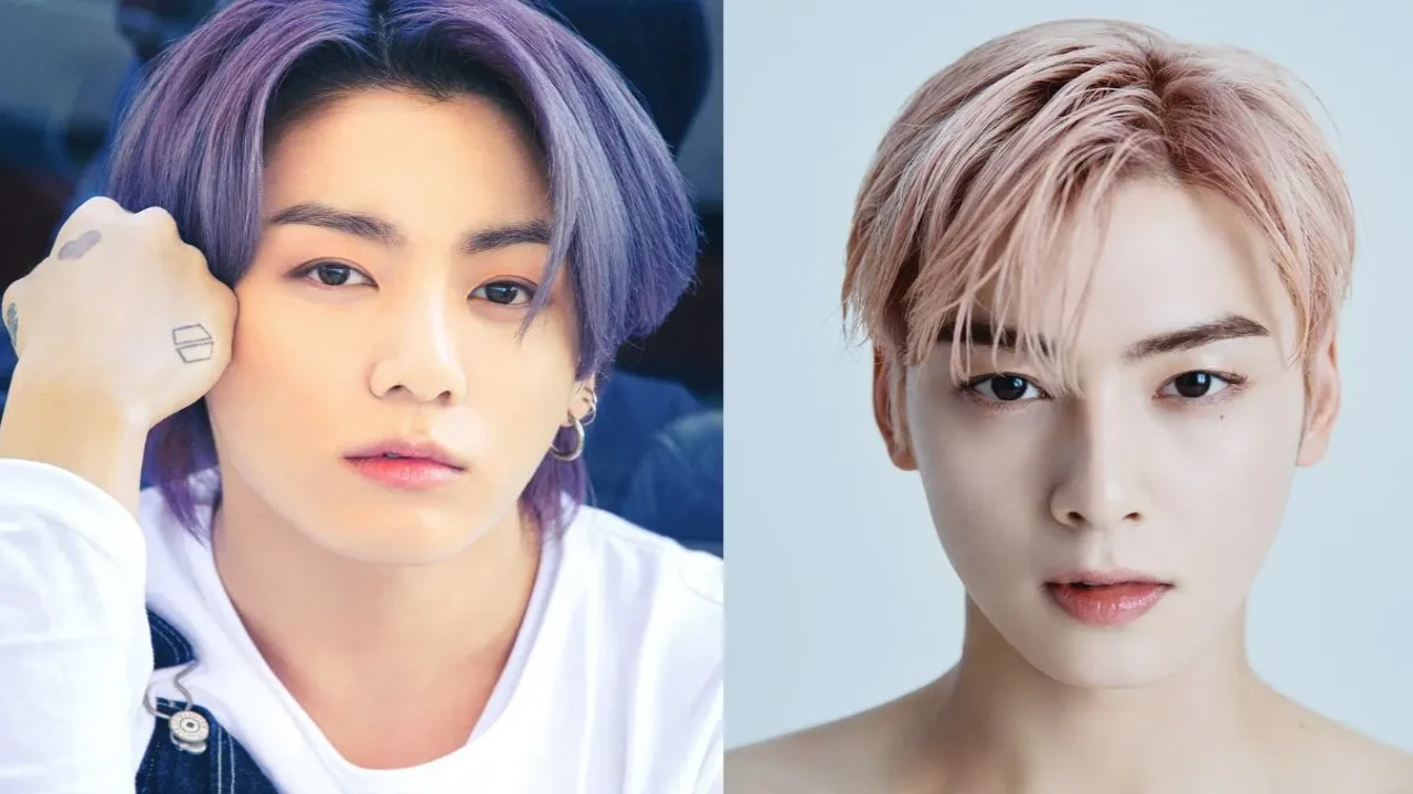 Jungkook: Courtesy of BIGHIT MUSIC, Cha Eun Woo: courtesy of Fantiago Jungkook: Courtesy of BIGHIT MUSIC, Cha Eun Woo: courtesy of Fantiago