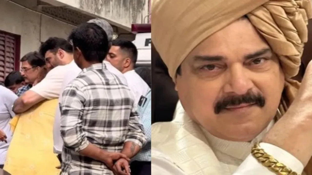 Nikitin Dheer consoles his mother during father and Mahabharat actor Pankaj Dheer's last rites, Hema Malini visits