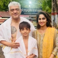 Ajith Kumar flaunts his spiritual tattoo for 1st time in temple visit with wife Shalini and son Aadvik - PICS