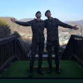 BTS' RM clicks photo with fellow military friend in uniform; fans draw parallels to iconic Shah Rukh Khan pose