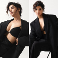 Samantha Ruth Prabhu’s black skirt suit with bralette can work for both business parties and weekend nights