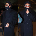 Ranveer Singh's airport style exudes French elegance with a fashionable beret, classy overcoat, and high-end LV bag