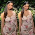 Suhana Khan’s white floral-printed midi with ruffled edges is the perfect choice for summertime parties