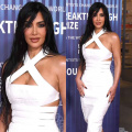 Kim Kardashian looks as hot as a heatwave in shimmery white gown with bandage-like form-fitting silhouette