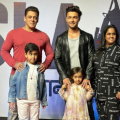 Ruslaan Screening: Salman Khan kisses niece Ayat, poses with Aayush-Arpita Sharma; Pulkit Samrat-Kriti Kharbanda twin in black
